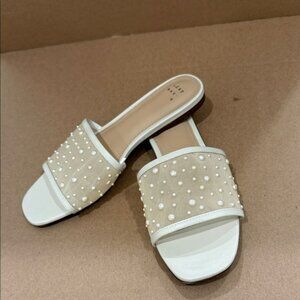 a new day Cream Pearl Slide Sandals